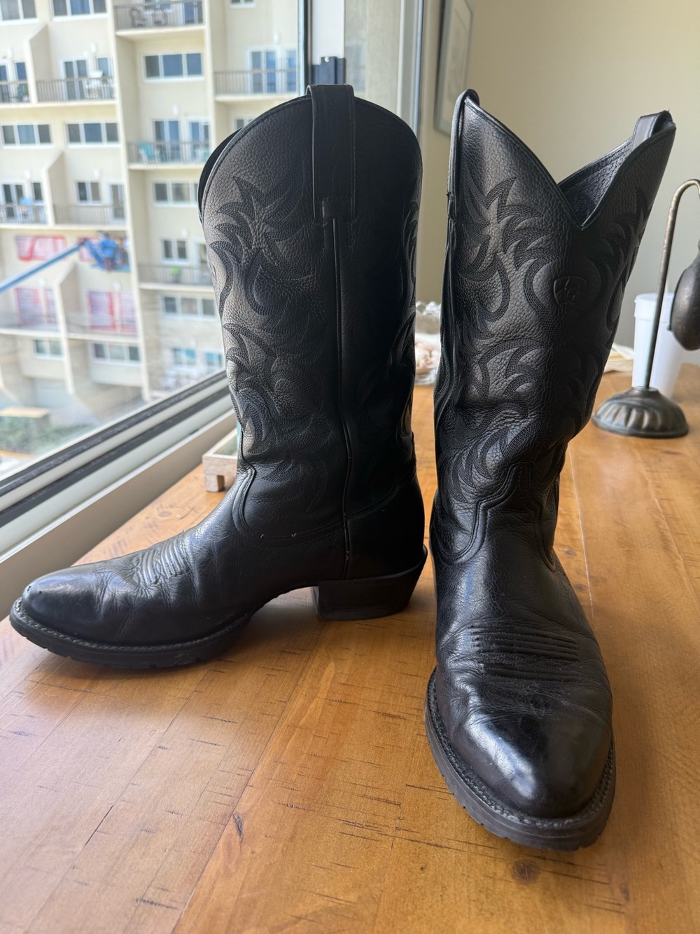 Ariat Men's Black Leather Western Cowboy Boots Size 10D